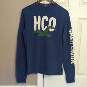 Men's Hollister Blue Cotton Longsleeve Tee